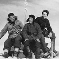 А.П.Шмотов, монгольский коллега, С.Д. Хилько на монгольских просторах, 1958 г. Гоби-Алтайская экспедиция